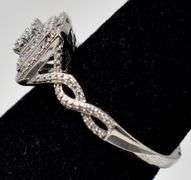 Sterling Silver Diamond Cluster Ring