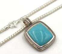 Italian 925 Sterling Silver Turqoise Necklace