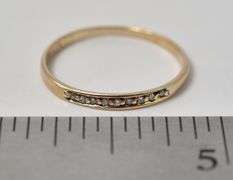 Simple 10K Yellow Gold Diamond Ring Band
