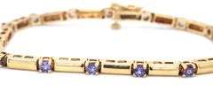 Estate 14K YG and Tanzanite Bracelet