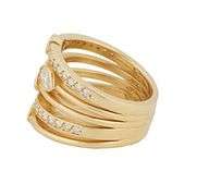 2.00ctw Marquise and Round Diamond Five Row Ring in 14K