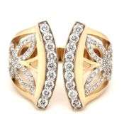 14kt Yellow gold 0.96ctw open art butterfly diamond ring