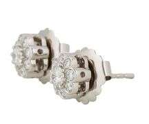 Graff 0.65ctw Diamond Halo Cluster Stud Earrings in 18K W/Box