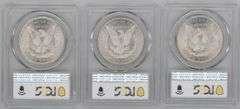 3 Diff Super Near Gem BU 'O' Mint Morgan Silver Dollars. PCGS MS64