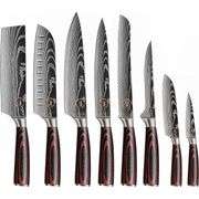 8 Stainless Steel Blades with Pakkawood Handles