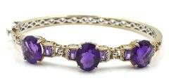 Vintage 925 Sterling Silver Michael Valituti Amythyst Bangle