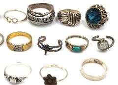 Group lot of vintage 925 sterling silver rings
