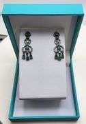 Handmade Elegant Earrings with 2.5ct Natural Colombian Emeralds & 1.5ct Diamond Accents