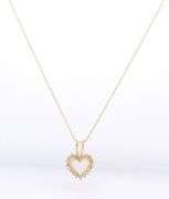 14kt Yellow Gold Heart Shaped Diamond Pendant on Chain