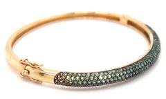 14kt Yellow gold Alexandrite pave bangle bracelet