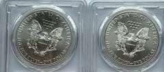 Two 2015 Uncirculated Silver Eagles