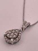 CERTIFIED 14K WHITE GOLD NECKLACE WITH DIAMOND PENDANT