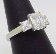 Platinum Martin Flyer Three Stone 2.21CTW Diamond Ring