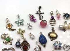 Group lot of Vintage 925 sterling silver pendants