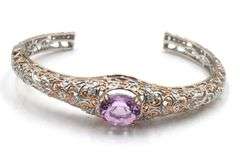 Gems En Voque 925 sterling silver Kunzite Cuff Bracelet