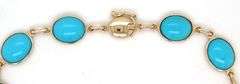 14kt Yellow gold bezel set turquoise bracelet