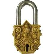 Brass Lord Buddha Padlock Vintage Design