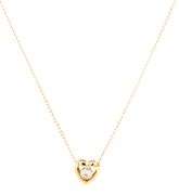 14kt Yellow gold 0.12ct bezel set diamond heart pendant on chain