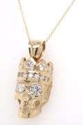 14kt Yellow gold 2.50ctw diamond Skull pendant on chain