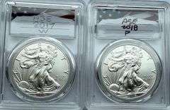 2017 W & 2018 Uncirculated Silver Eagles