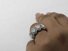 14K White Gold Marquise Cut Lab Diamond Ring