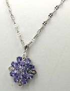925 Sterling Silver Amethyst Cluster Necklace