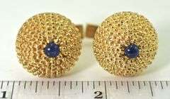 Elegant 14K Yellow Gold Cufflinks with Sapphires