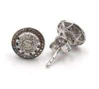 3 Pairs of 925 sterling silver diamond stud earrings