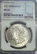1921 NGC MS 63 Morgan Dollar