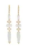 New Doves by Doron Paloma White Topaz and 0.16ctw Diamond Dangle Earrings in 14K