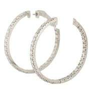 4.00ctw Round Diamond Inside Out Hoop Earrings in 14K