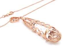 14kt Rose gold dangle pendant on chain