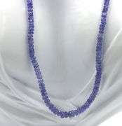 Tanzanite bead necklace with sterling silver clasp