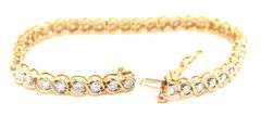 14kt Yellow gold 2.58ctw diamond tennis bracelet