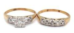 14kt Yellow gold diamond wedding set