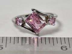 Pink Topaz Gemstone Ring in Sterling Silver