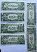 Six 1935 D Narrow Margins $1 Silver Certificates