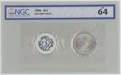 Valuable 1886 Morgan Silver Dollar. GSA SOFT PACK. NGC MS64