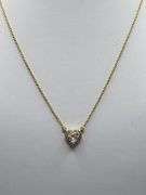 0.70ctw F, VVS1 lab grown diamond with 18" 14k gold pendent