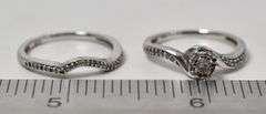 Diamond Wedding Band Set in Sterling Silver