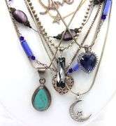 Group lot of 10 vintage 925 sterling silver necklaces