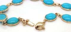 14kt Yellow gold bezel set turquoise bracelet