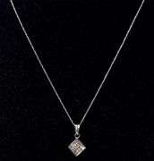 Alluring 14K White Gold Diamond Pendant Necklace