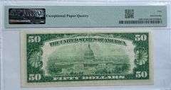 $50 1929 Cleveland National Series 1929 PMG AU 50 EPQ Note