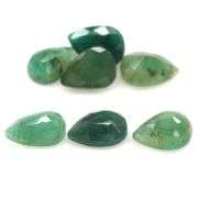 Rich emerald green 14.38ct 7pc Emerald set