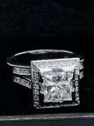 14K White Gold Princess Cut Diamond Ring