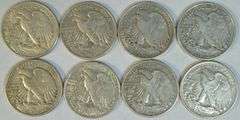 8 Nicer assorted Walking Liberty Half Dollars from the 1940's