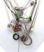 Group lot of 12 vintage 925 sterling silver necklaces