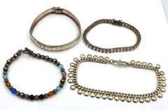 Group lot of 4 Vintage 925 sterling silver bracelets