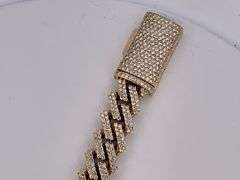 CERTIFIED 10K YELLOW GOLD MIAMI CUBAN DIAMOND LINK BRACELET